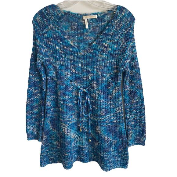 Miss Morena Tie Waist Wimsical Fairycore Boho Sequins Y2K Sweater Size Small - Picture 1 of 14